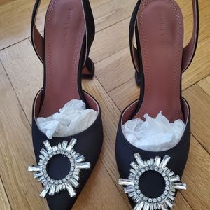 * Defect*Amina Muaddi begum satin shoes 9.5-10/41